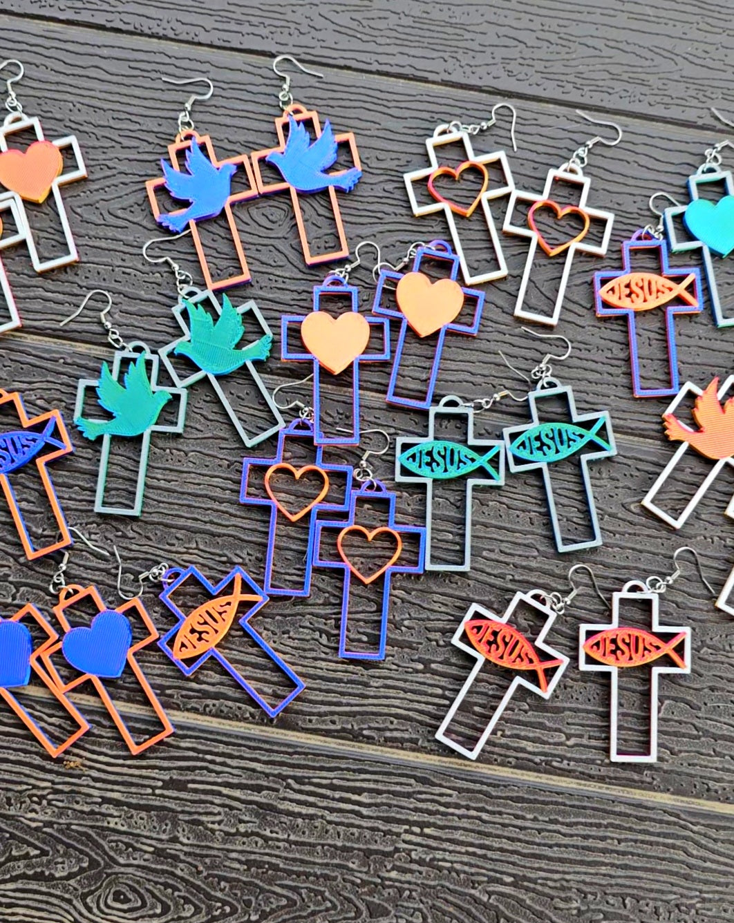 3D Printed Cross Earrings