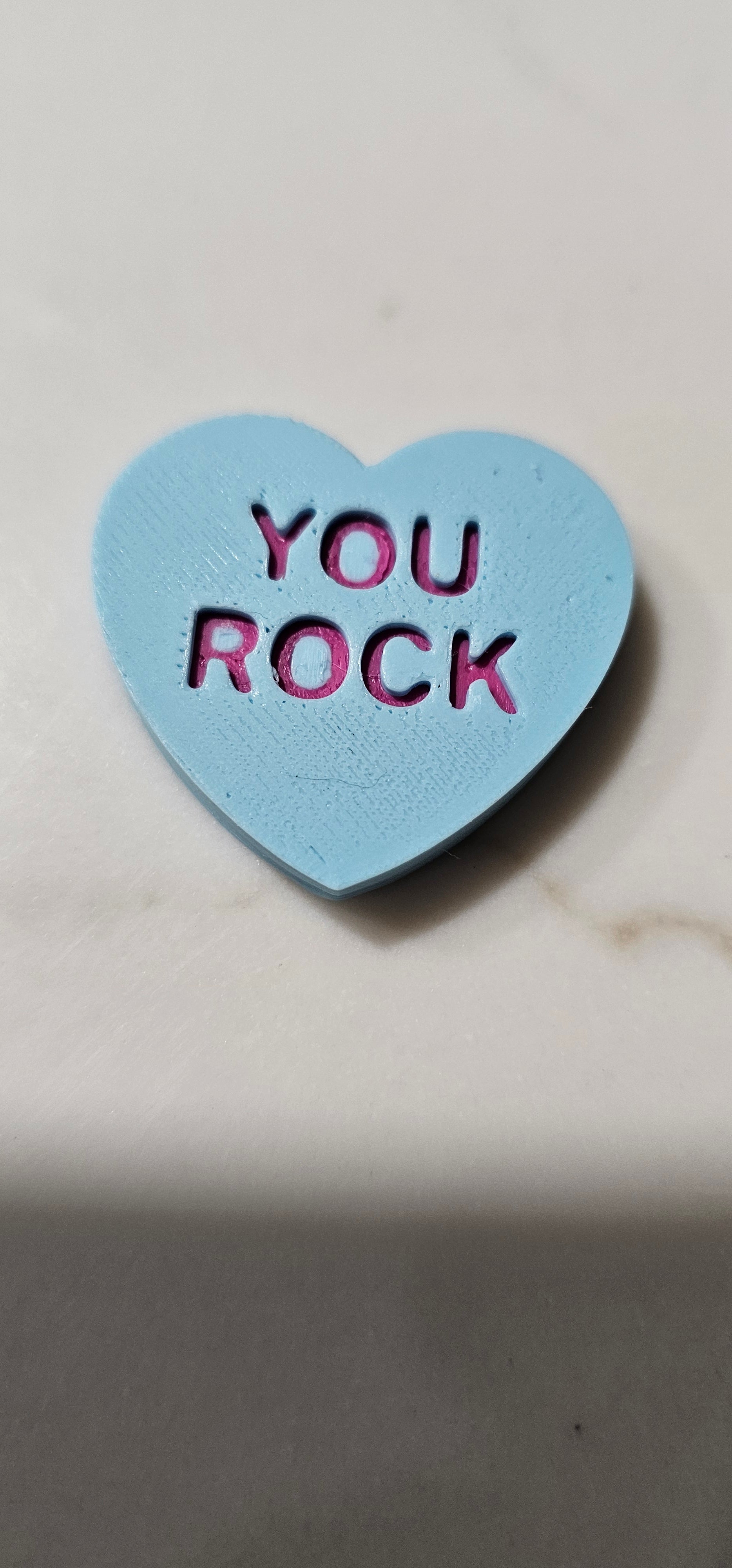 3D Printed Conversation Heart Pins or Earrings
