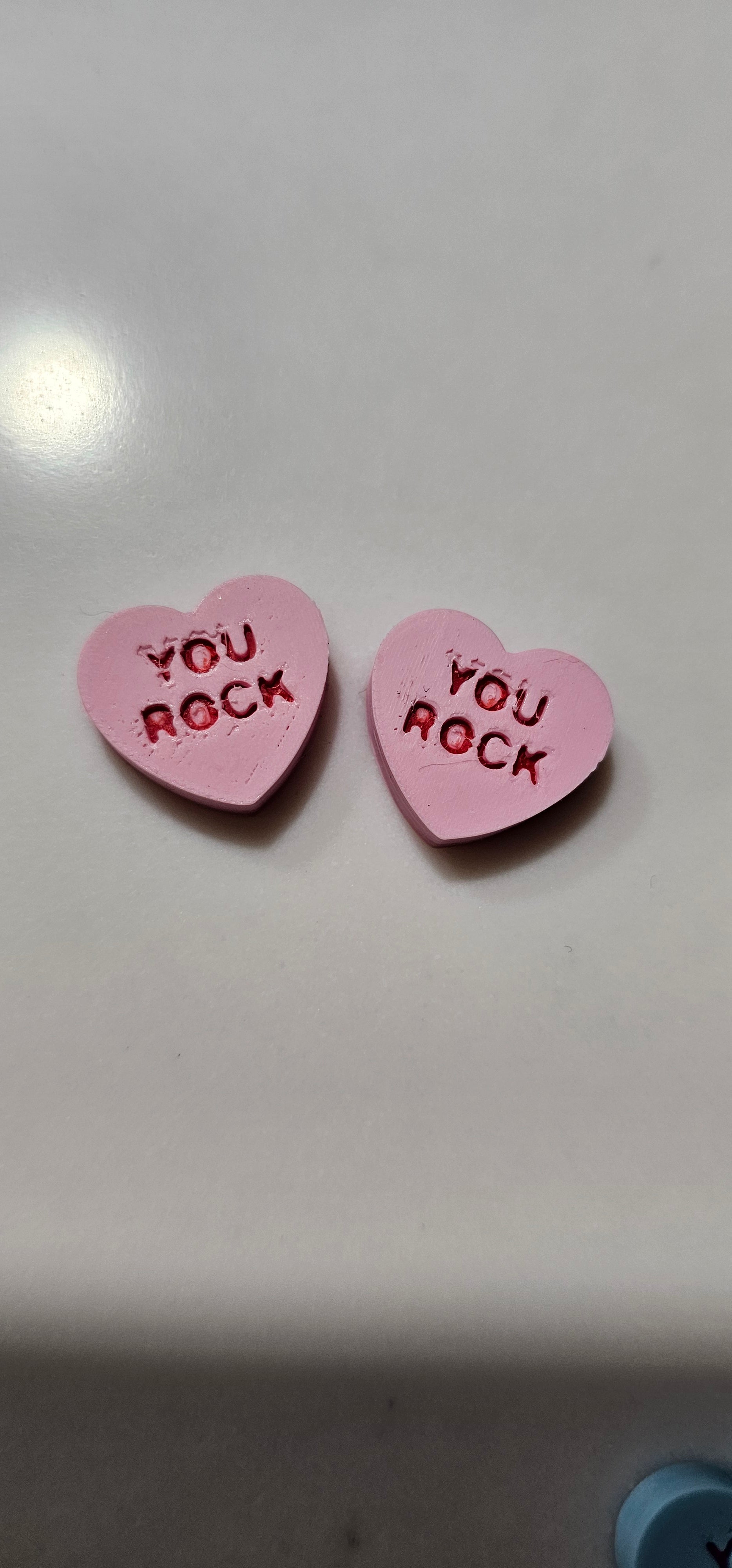 3D Printed Conversation Heart Pins or Earrings