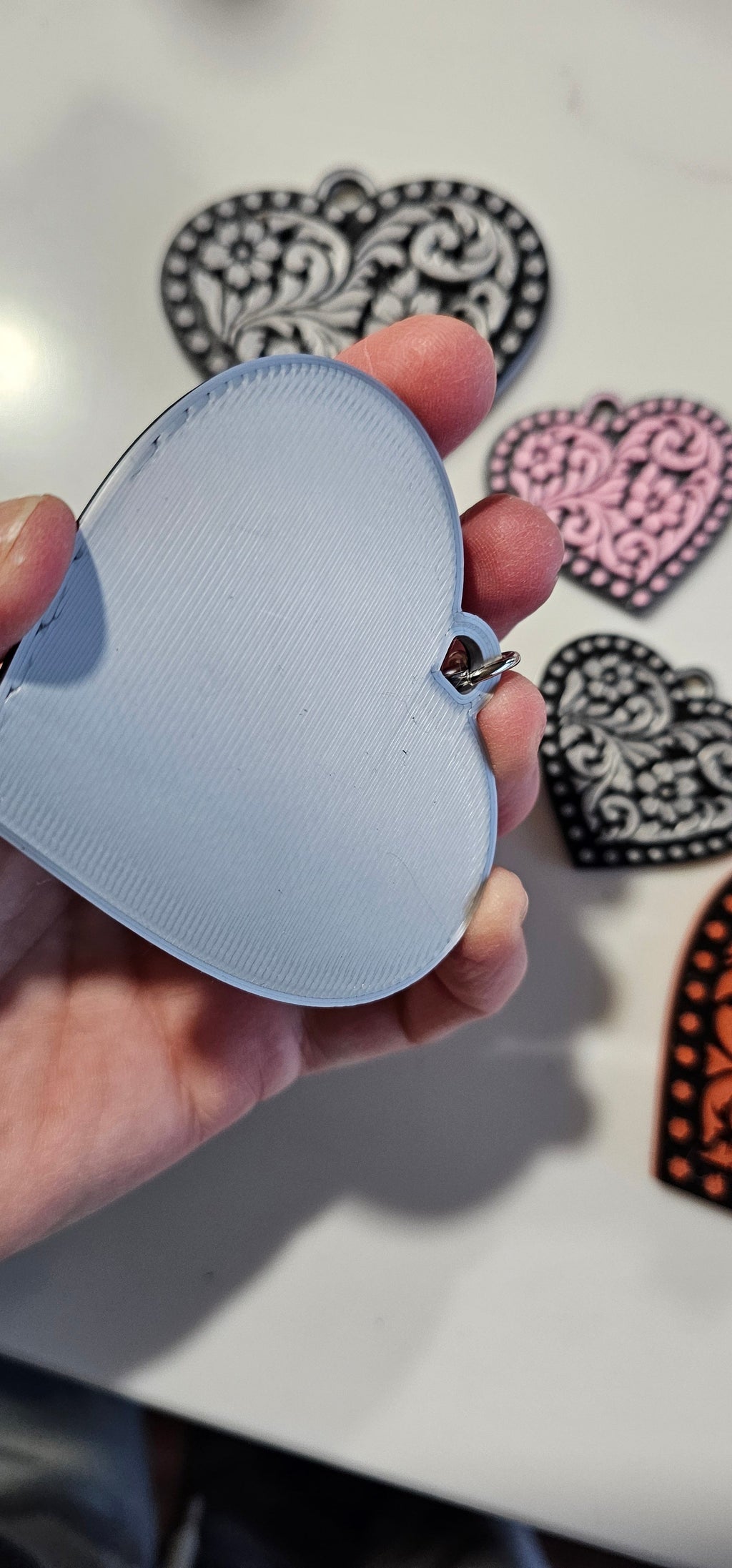 3D Printed Western Heart Keychain or Purse Charm