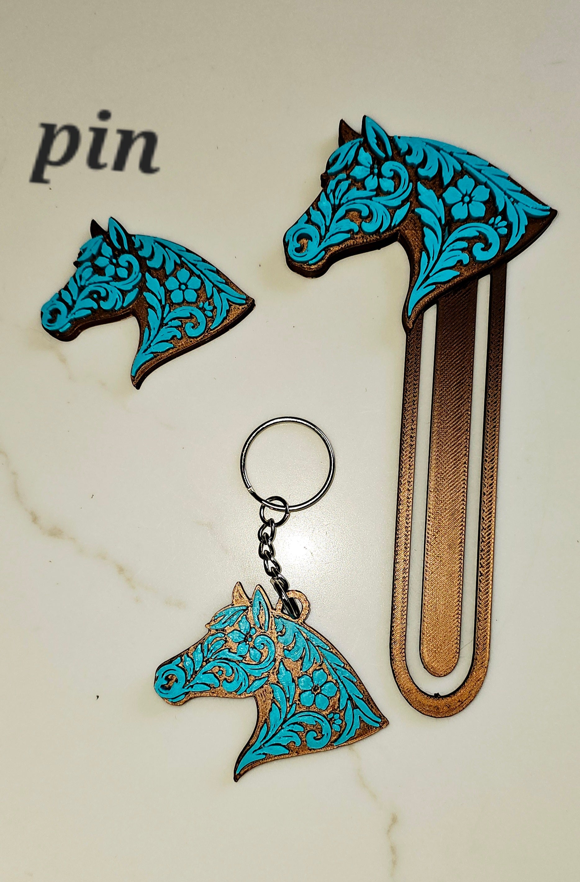 3D Printed Year of the Horse Bookmark, Keychain, Charm, Pin, or Magnet