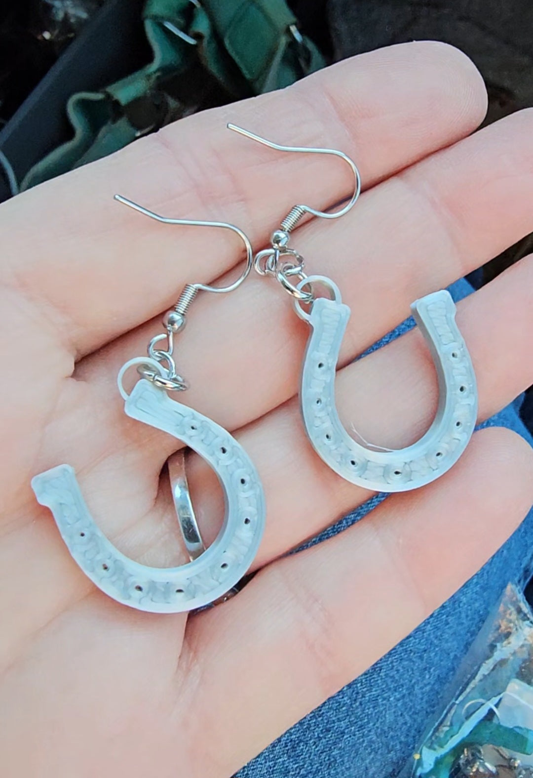 3D Printed Silver Silk Western Earrings