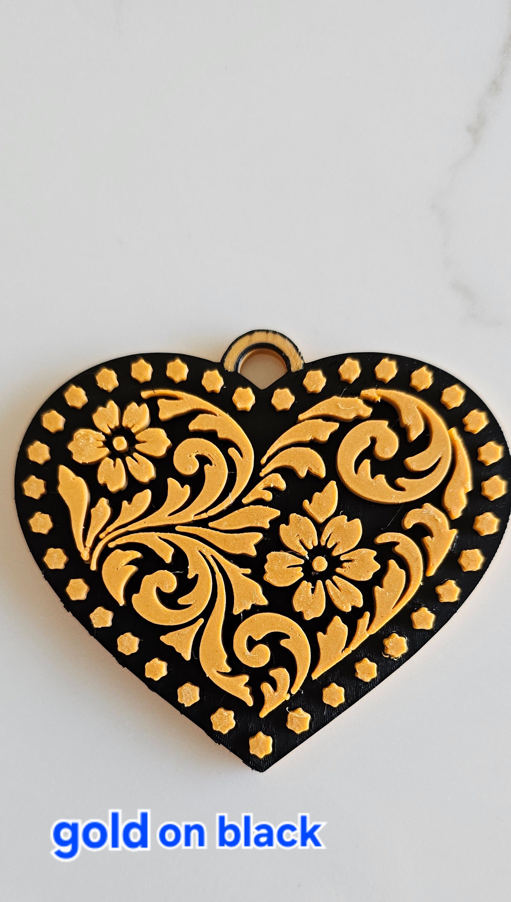 3D Printed Western Heart Keychain or Purse Charm