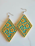 3D Printed Western Tooled Floral Earrings