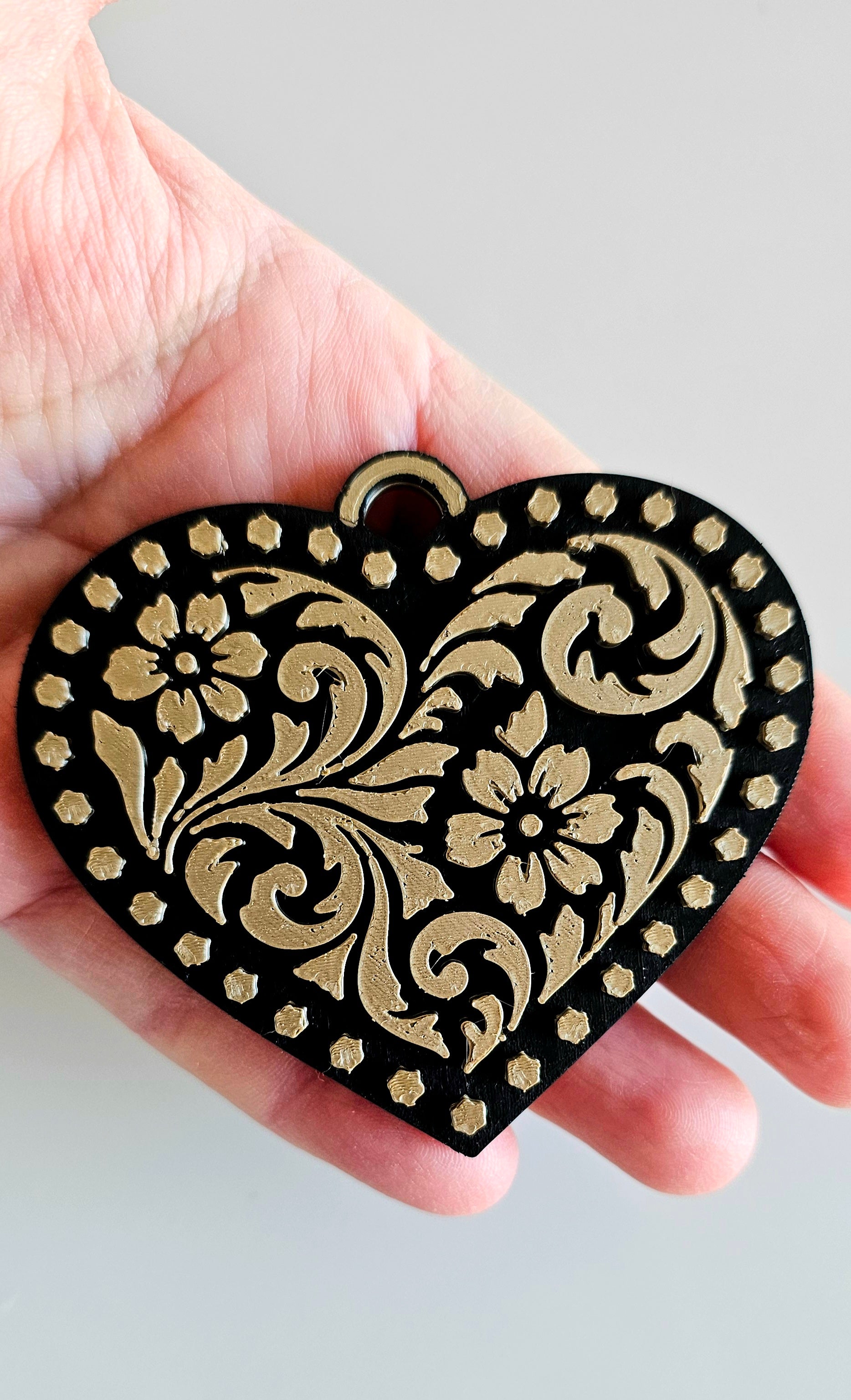 3D Printed Western Heart Keychain or Purse Charm