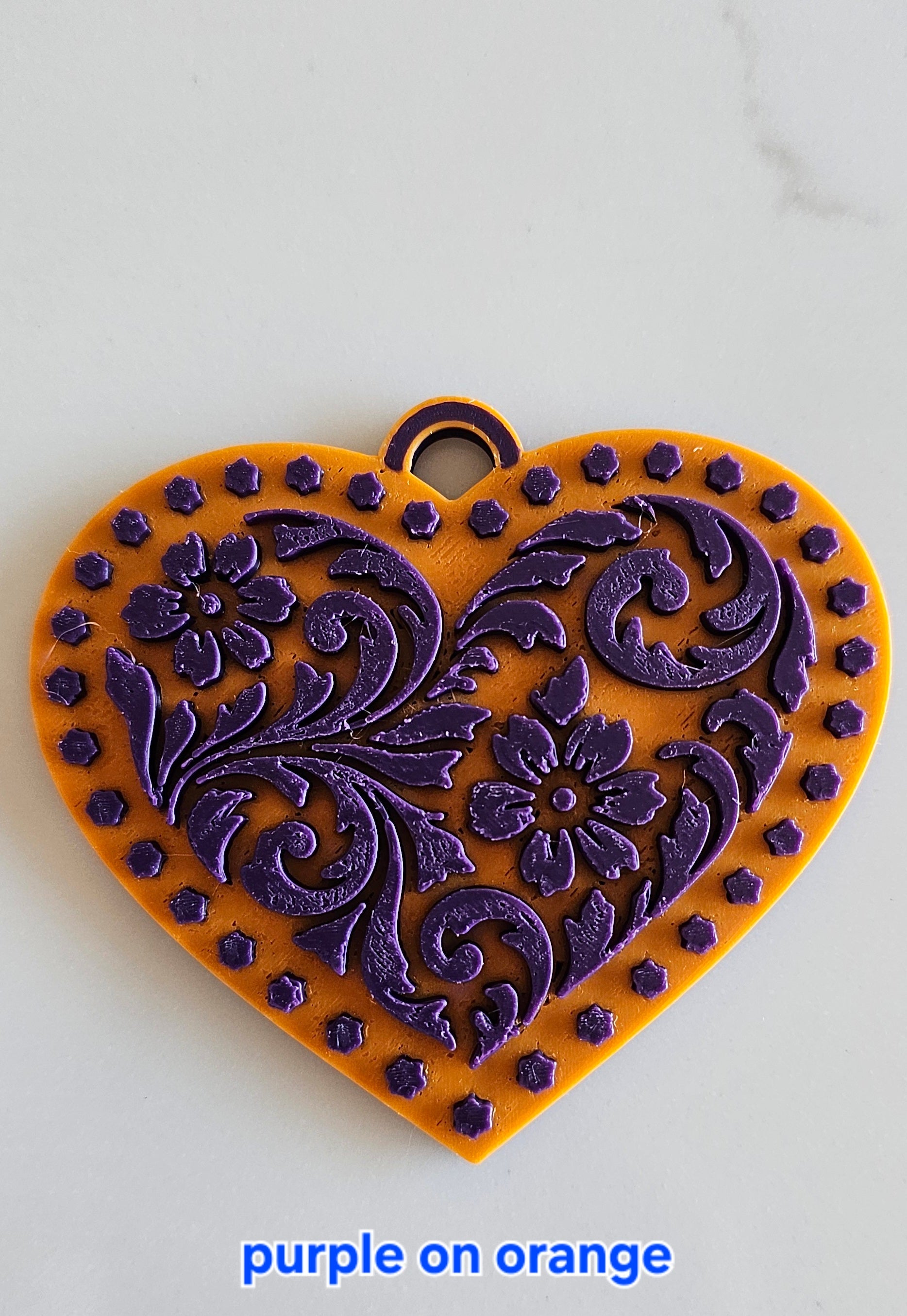 3D Printed Western Heart Keychain or Purse Charm
