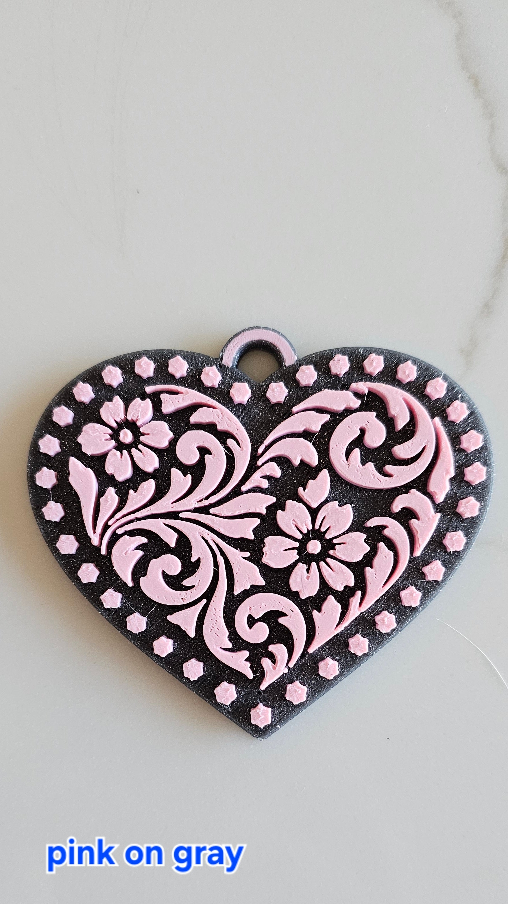 3D Printed Western Heart Keychain or Purse Charm