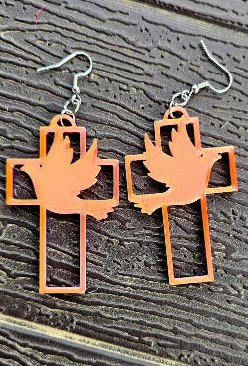 3D Printed Cross Earrings