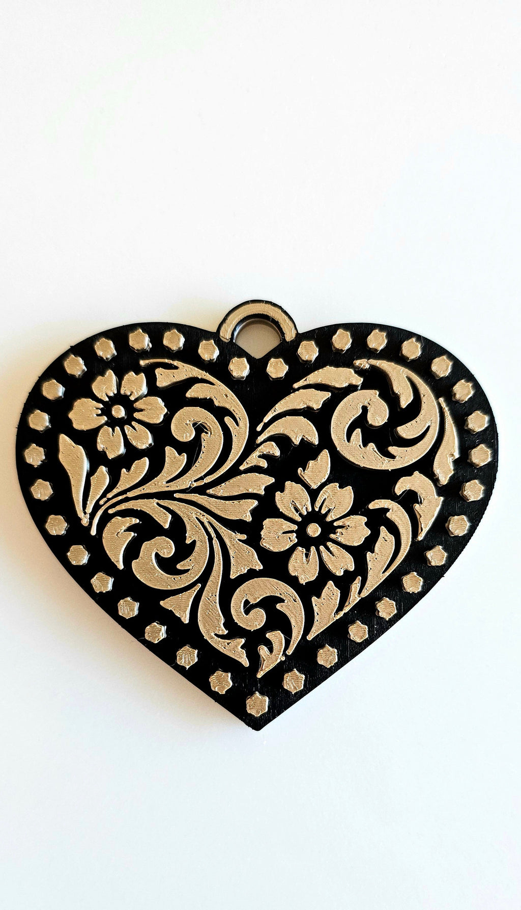 3D Printed Western Heart Keychain or Purse Charm