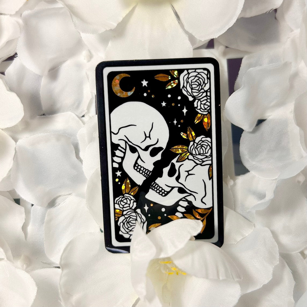 Skeleton Lovers Gold Glitter Sticker