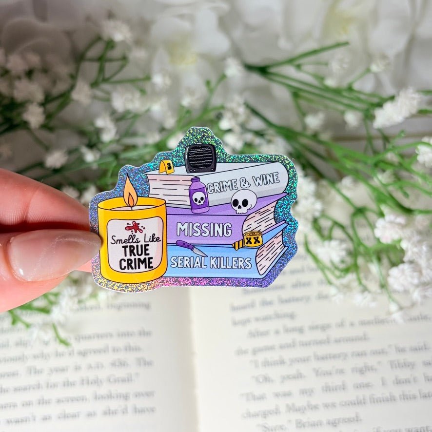 Smells Like True Crime 2-inch Crushed Glitter Sticker