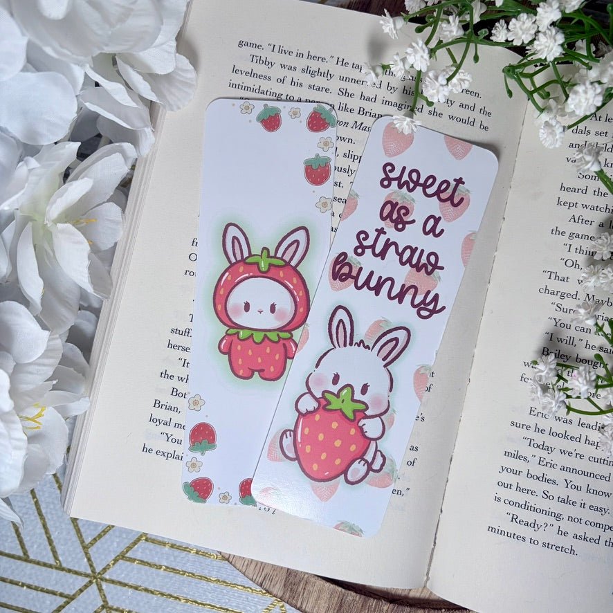 Sweet as a Straw-Bunny Dual-Sided Matte Cardstock Bookmark
