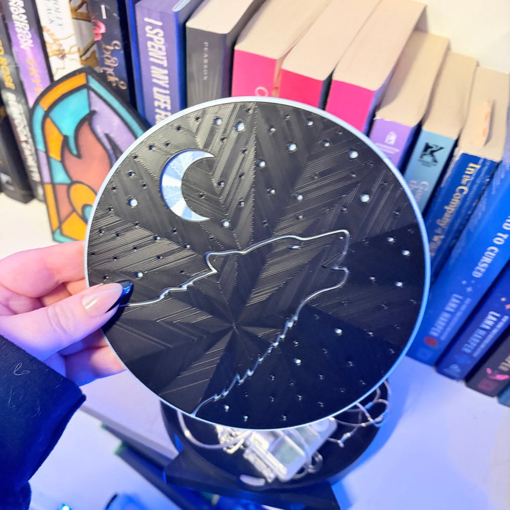 Wolf Moon and Stars Light Up Book Nook